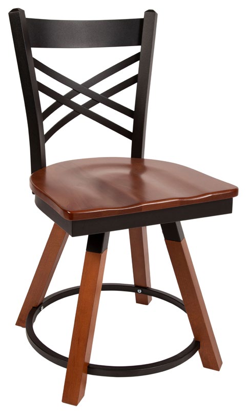 Wood Cross-Braced Back Chair and Stool Seating · CMCH-RWC7BG