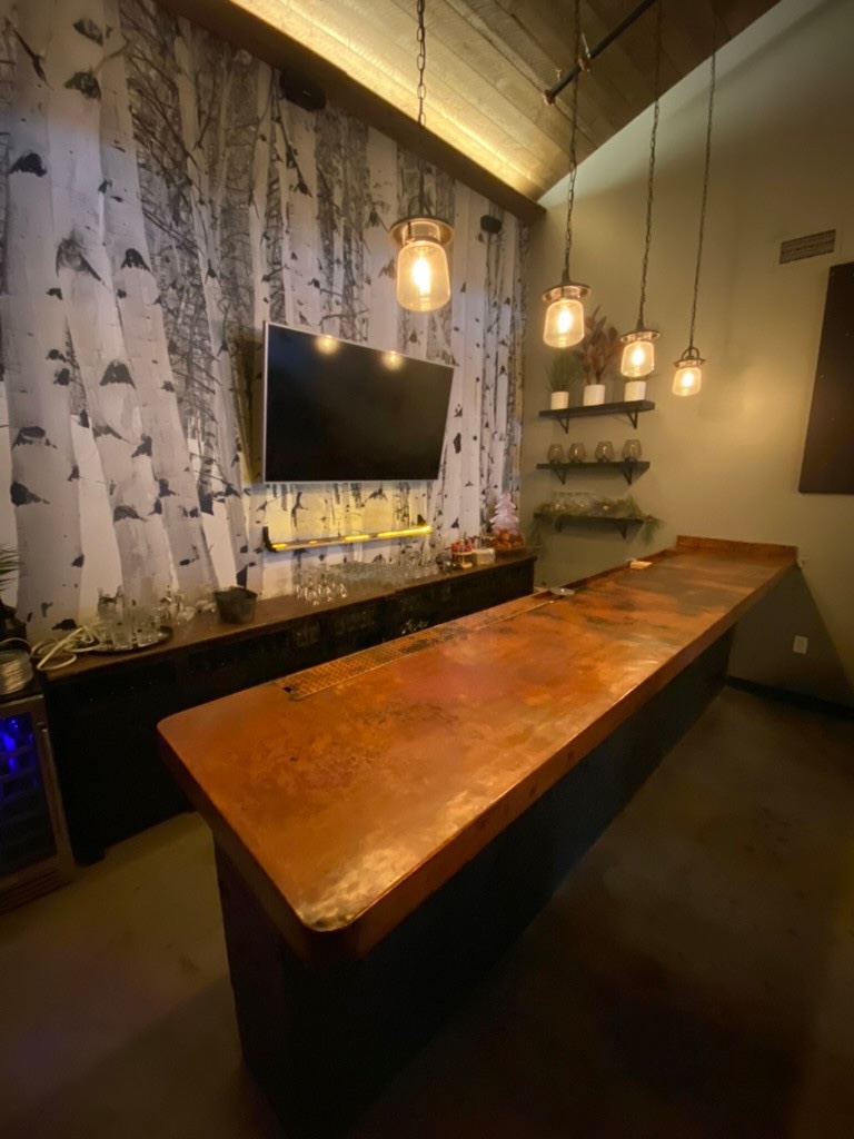 Copper bar at Ironton Distillery